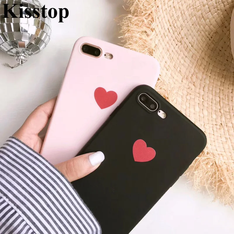 Kisstop для IPhone X 8 7 6 S Любовник Сердце роспись Мягкий силиконовый чехол телефона