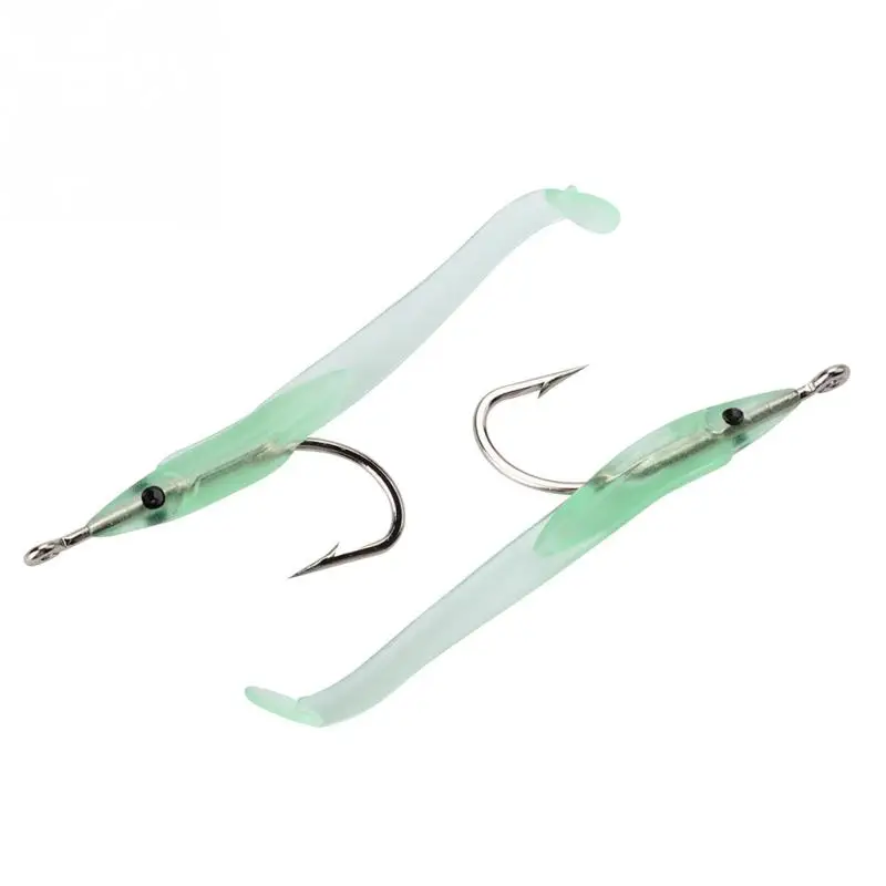 8/10pcs Luminous Fluorescent Silica Gel Fishing Lure Night Light Soft