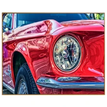 PHKV Diy Oils Painting By Numbers Kits Red Sports Car Digital Coloring Drawing On Canvas Picture By Numbers For Home Wall Decor