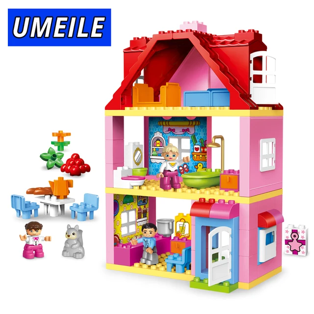Umeile Friends Brick Set Pink City Girl Princess Family House Kids