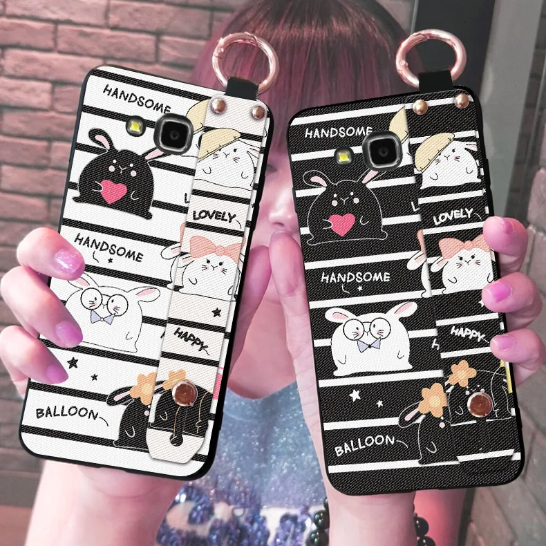 

Silicone Stripe Cute Cover For Samsung Galaxy A8 A9 Star A6s A8S Wristband Animal Rabbit Cases For Samsung A5 A7 J3 J5 J7 2017