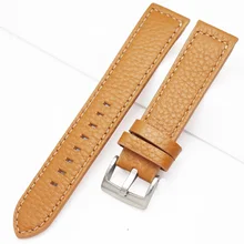 HENGRC Hand Stitching Vintage Watch Strap Men Genuine Leather 18 20 22mm Calfskin Watchbands Stainless Steel buckle Accessories