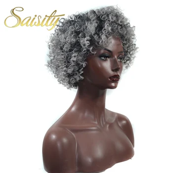 Saisity Kinky Curly Afro Wigs Synthetic Wig For Women Colors Brown Short Women Grey Black Natural Female Wigs
Saisity Kinky Curly Afro Wigs Synthetic Wig For Women Colors Brown Short Women Grey Black Natural Female Wigs