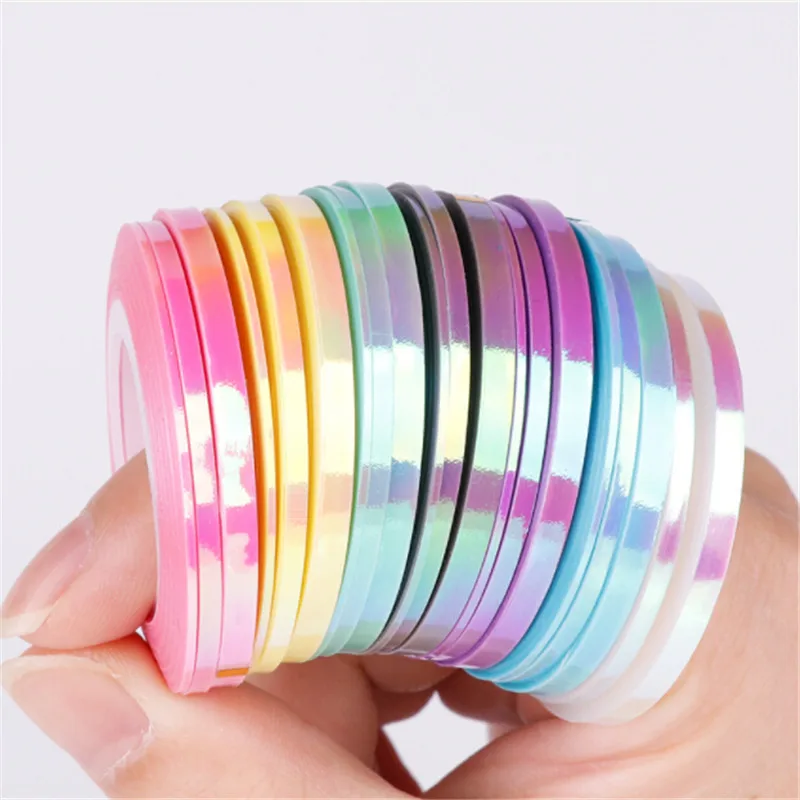 

1mm DIY Nail Sticker Nail Foil Striping Tape Line Mermaid Candy Color Adhesive Sticker Decals Nail Art Tool Manicure Decoration