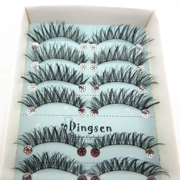 

10 Pairs 3D Soft Natural Black Gorgeous Long Cross False Eyelashes Eye Lashes Messy Style Handmade Natural Eyelash