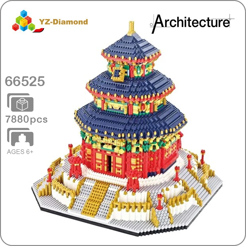 

World Famous Architecture China Beijing The Temple of Heaven 3D Model Mini DIY Diamond Building Blocks Bricks Toy Gift