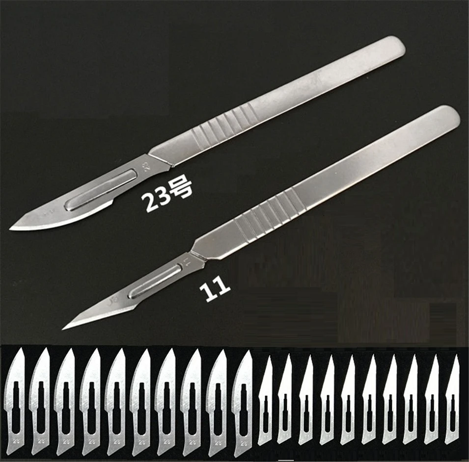 

20pcs blade+23# 11# Knife Handle Wood Carving Tools Fruit Food Craft Engraving Knife Carbon Steel DIY Cutting Tool PCB Repair