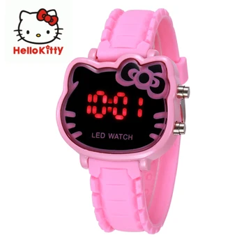 

Led Display New Hello Kitty Cartoon Baby Clock Watches Women Silicone Lovely Watch Girls Kids Ladies Wristwatches Montre Enfant