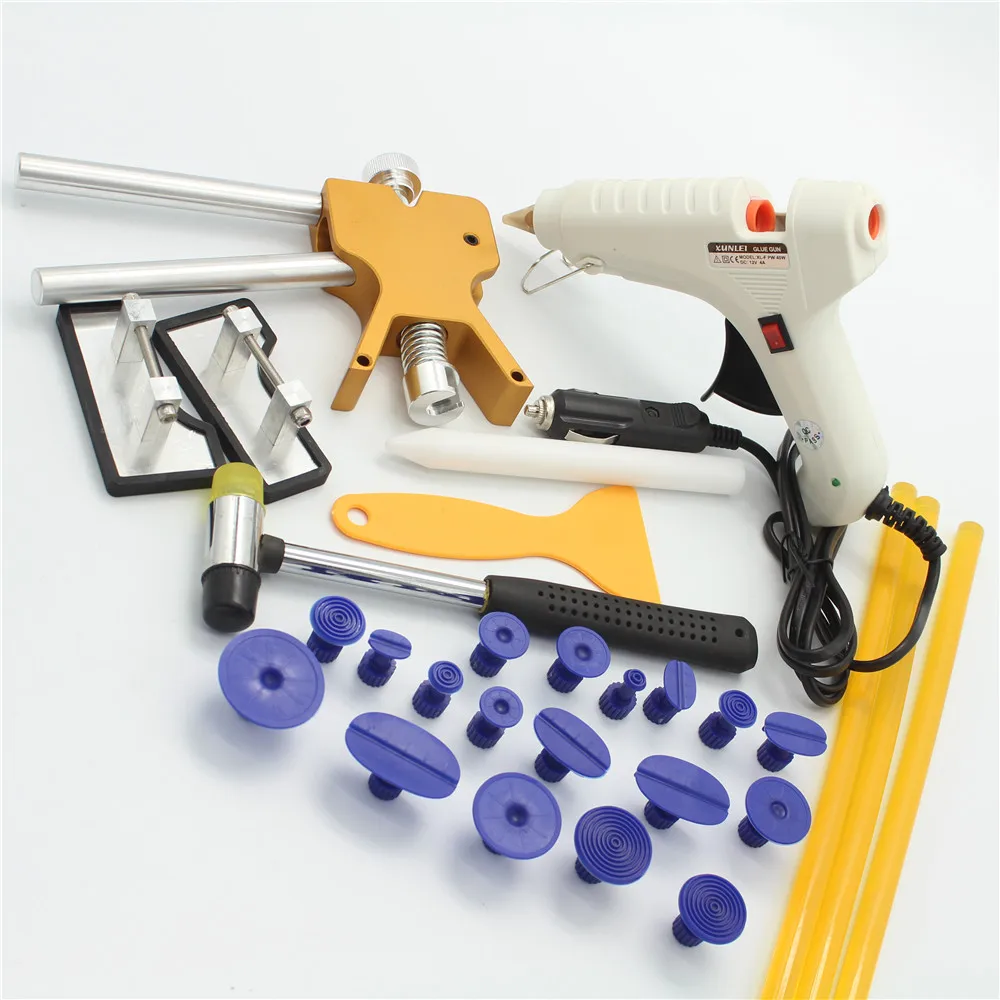 

Car Kit Instruments Car Body Repair Kit Dent Puller Removal Dent Lifter Tool Set Suction Cup with Glue Gun 12V