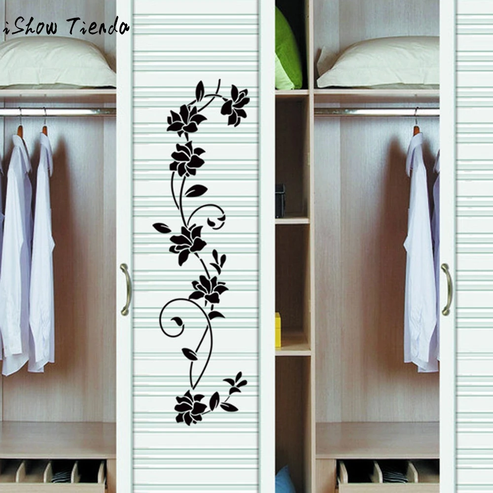 

New Wall Sticker Flower Vine Decals Black Mural Removable Vinyl Art Home Decor For Home Decor Living Dormitory Supplies105x30cm