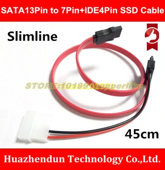 

2PCS-Slimline Cable SATA 13Pin to 7Pin DATA Cable with 4Pin IDE Power 45CM Hard Disk Connector Cable Power CD Driver Cable