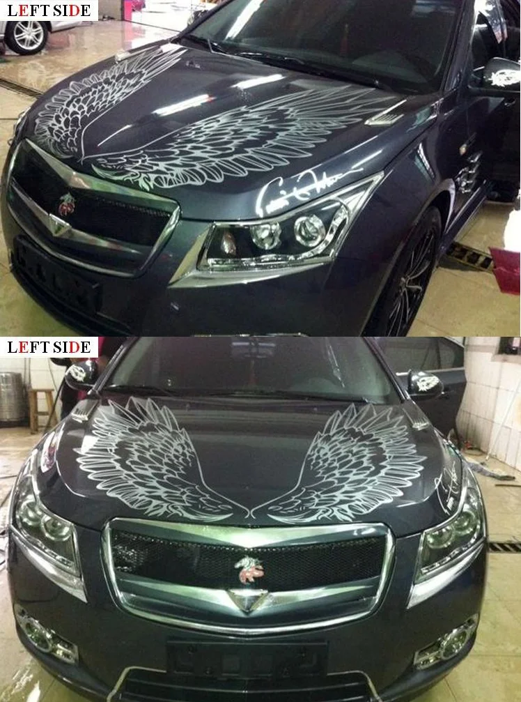 

LEFT SIDE Car Stickers Decoration Car Styling Waterproof Protective Film Hood Engine Cover Refit Exterior Accessories Sticker