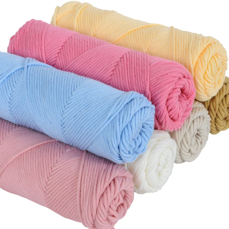 

Wholesale 100g/ball Soft Warmth Milk Plush Cotton Thick Woolen Yarn Baby Yarn for Hand Knitting Crochet Sewing Craft Yarn JK458