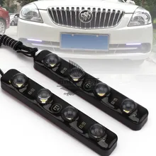 1 pair LED Universale Dell’automobile di Alto Potere 4LED Bianco Luce Corrente di giorno DRL Nebbia Avverte la Lampada Decorativa di Alto Potere 100% impermeabile