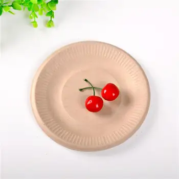 

50PCS 6/7/9in 100% Compostable Paper Plates Heavy-Duty Quality Natural Disposable Bagasse Eco-Friendly Made Of Sugar Cane Fibers