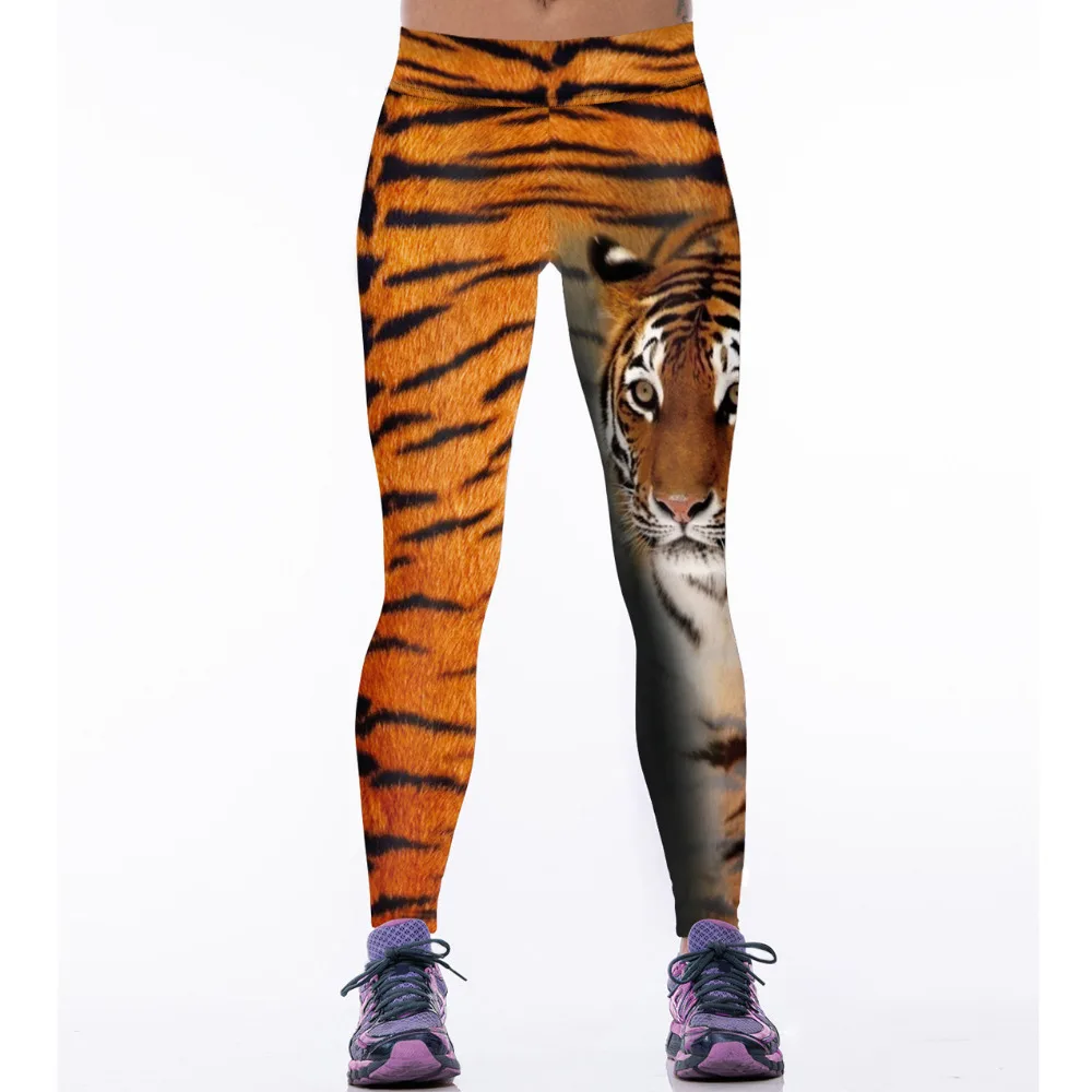 2016 High Waist Sexy Tiger Patterned 3d Printed Leggings