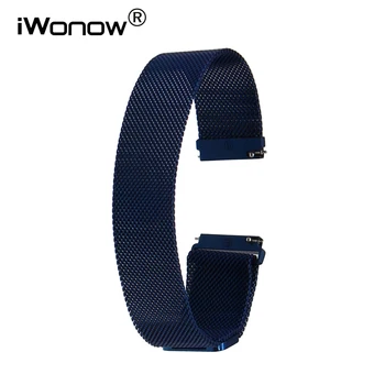 

20mm Milanese Stainless Steel Band Wrist Strap for Gear S2 Classic R732 Moto 360 2 42mm Pebble Time Round 20mm Fossil Q Gazer