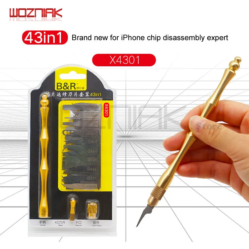 Нож Wozniak 43in1 BGA для ремонта процессора iPhone NAND чип IC удаление клея разборка