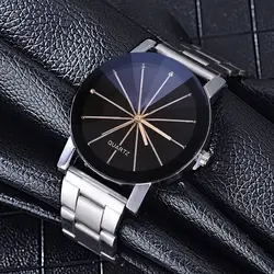 Новый Для мужчин часы Для мужчин Мода кварцевые часы черный Нержавеющая сталь кварцевые наручные часы Для мужчин s часы mannen horloge montres homme