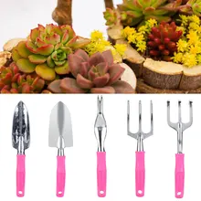 5 шт. DIY Садоводство Yard ручной пластиковый совок садовый Лопата, грабли Роза набор инструментов розового цвета