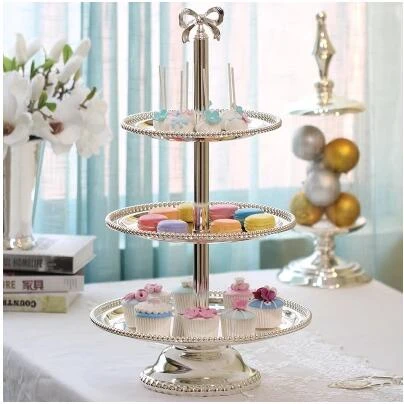 Soporte de tarjeta Redondo Pastel cartón 10/"//25cm Boda Decoración De Plata