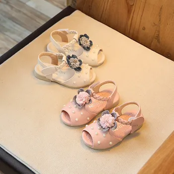 

Girl Open Toe Sandals 2018 Children Sandals Summer Kids Sandlas Cute Floral Tie Design Princess Shoes Girls Bowtie Shoes