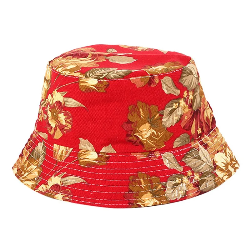  Men Women Bucket Hat Flower Print Cap 2018 Summer Hot Sale Flat Hat Fishing Boonie Bush Cap Outdoor Sunhat Wholesale #FM11 (1)
