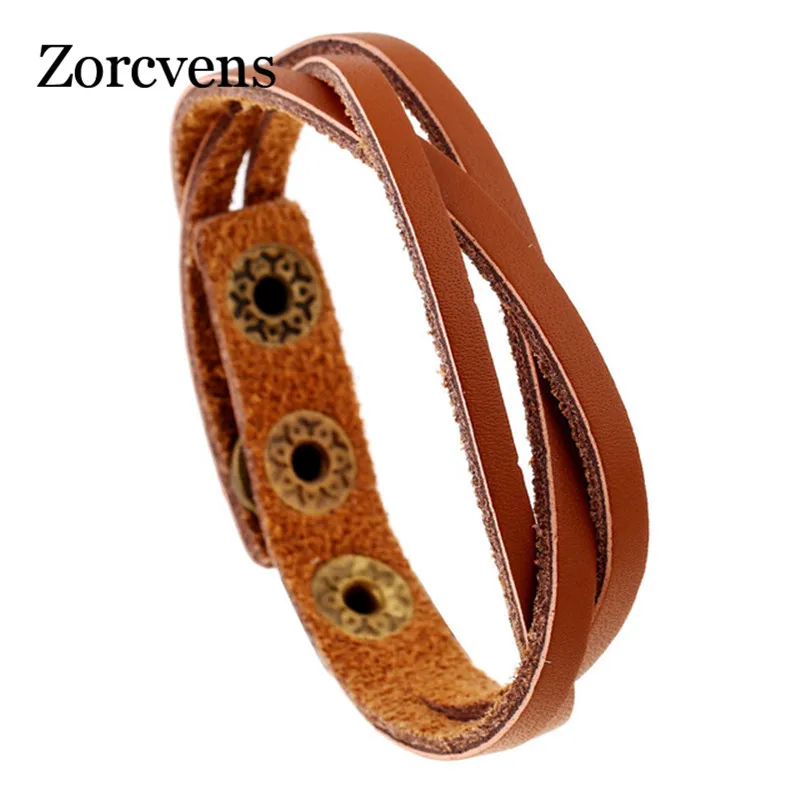 

ZORCVENS 2018 Cheap Wholesale Fashion Men Leather Bracelet 100% Brand New Trendy Bracelet