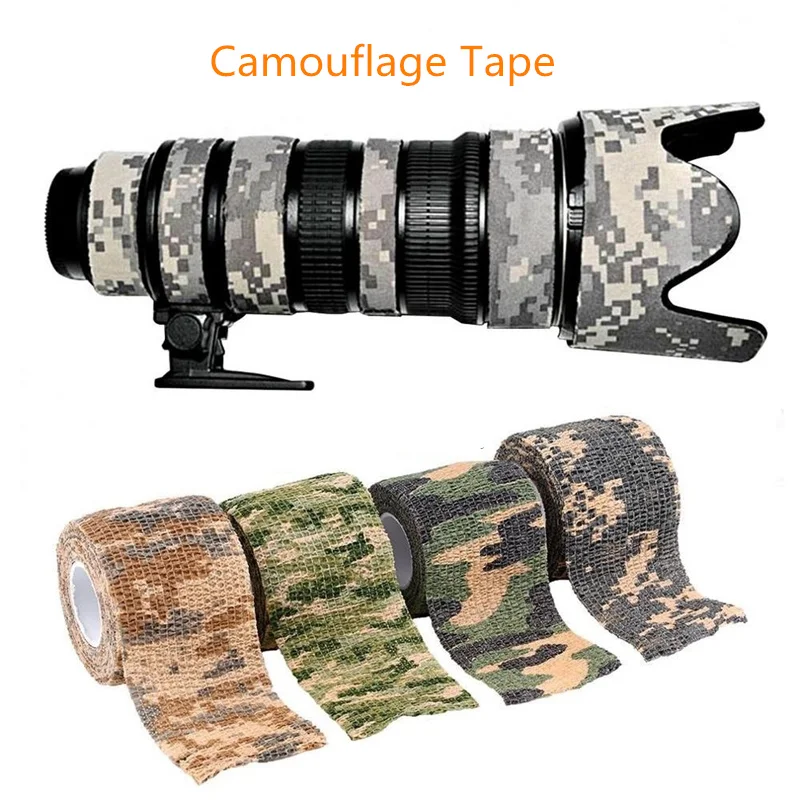 

4.5m*5cm Durable Camouflage Tape Non-woven Stretch Self-adhesive Tape Outdoor Hunting Shooting Photography Shelter Camo Tape
