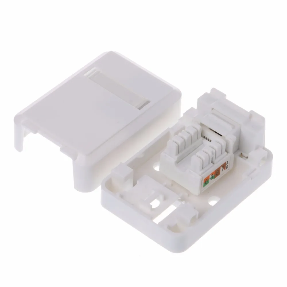 

RJ Box with Cat6 Module Desktop Box Single-port Panel for RJ45 RJ11 AMP-mount network connector C26