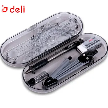 

Deli 8PCS Ruler Set Triangle Measuring Rule Compasses Drawing Test Teaching Ruler Compasses Triangular Plate for School Students