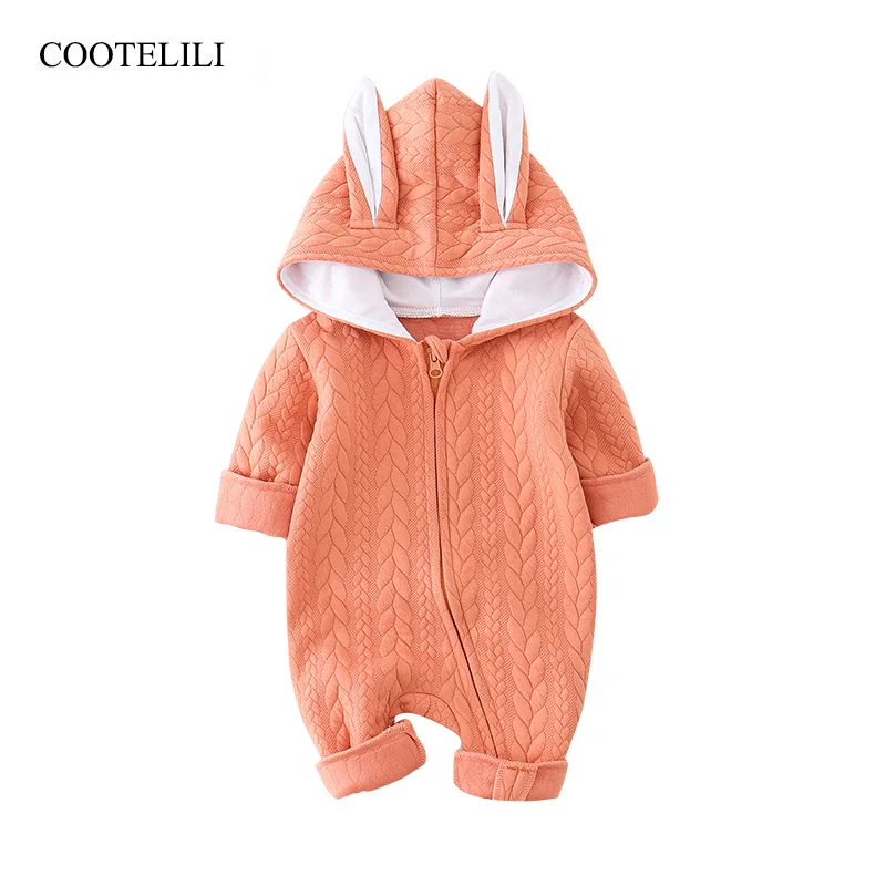 

COOTELILI Cute Rabbit Baby Girls Boys Romper Autumn Baby Halloween Costume Jumpsuit Baby New Born Baby Girl Warm Clothes 66-90