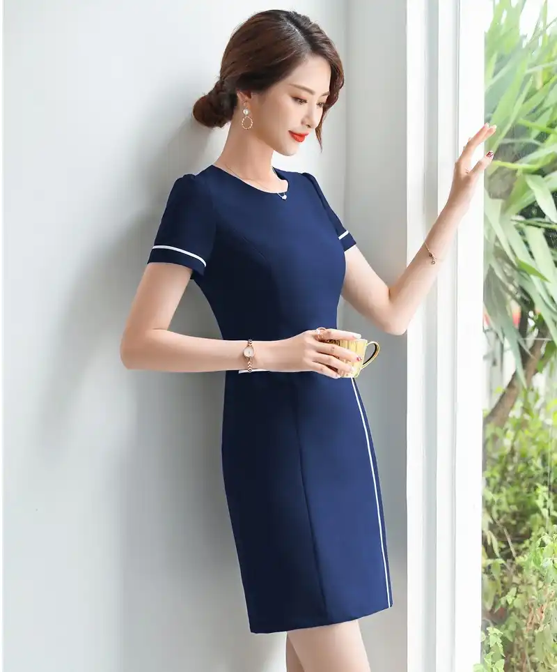 ファッションolスタイル夏半袖19プロのドレス女性のための着用ミニドレス制服 ドレス Aliexpress