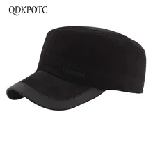 QDKPOTC, Высококачественная мужская бейсбольная Кепка среднего возраста, Вельветовая плоская кепка, регулируемая плоская кепка, осенне-зимние теплые шапки для папы
