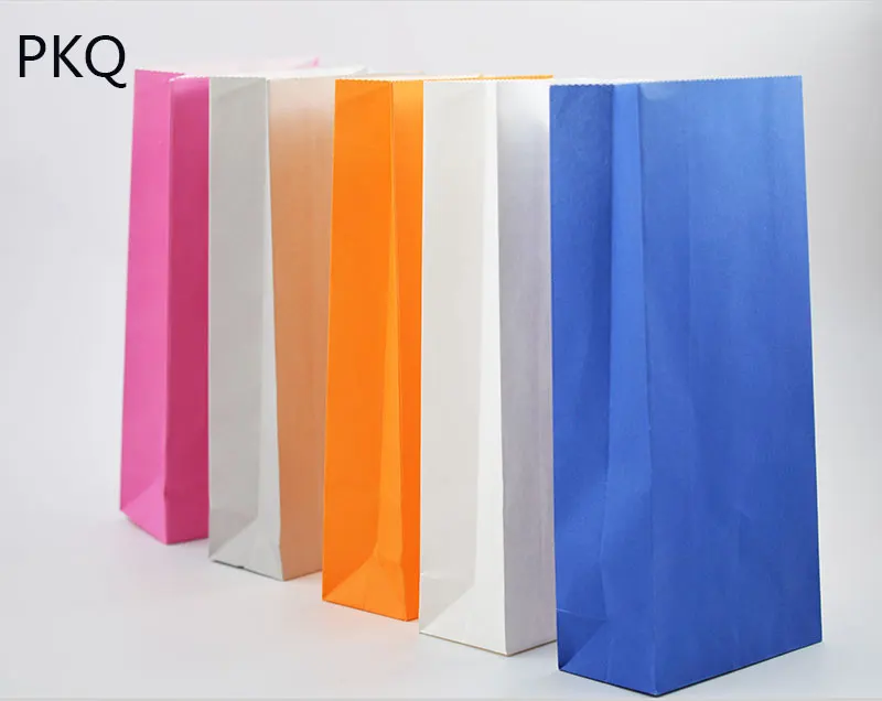 

Free Shipping White Kraft Paper Bag Party Wedding Gift Bags Handmade Bread/Cookies/Biscuits Packaging Wrapping Supplies 10pcs