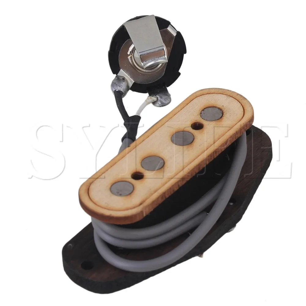 

Cigar Box Guitar Wooden 4-pole Pre-wired 4 String Bass Pickup with Input Jack