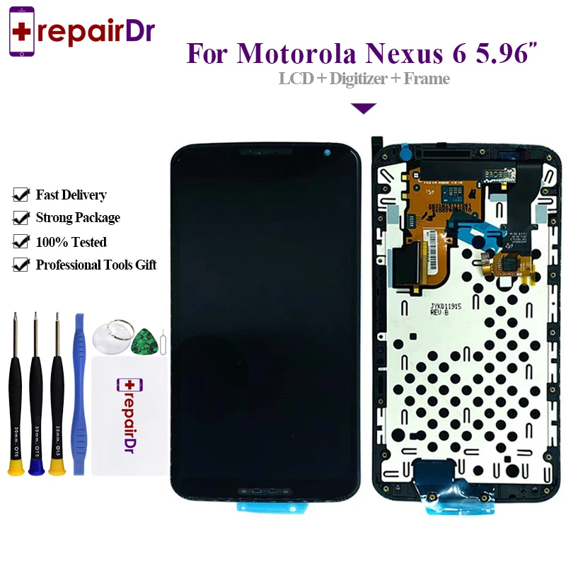 No Dead Pixel Lcd For Motorola Moto Nexus 6 XT1100 Display Google LCD Touch Screen Digitizer+Frame Assembly XT1103 | Мобильные