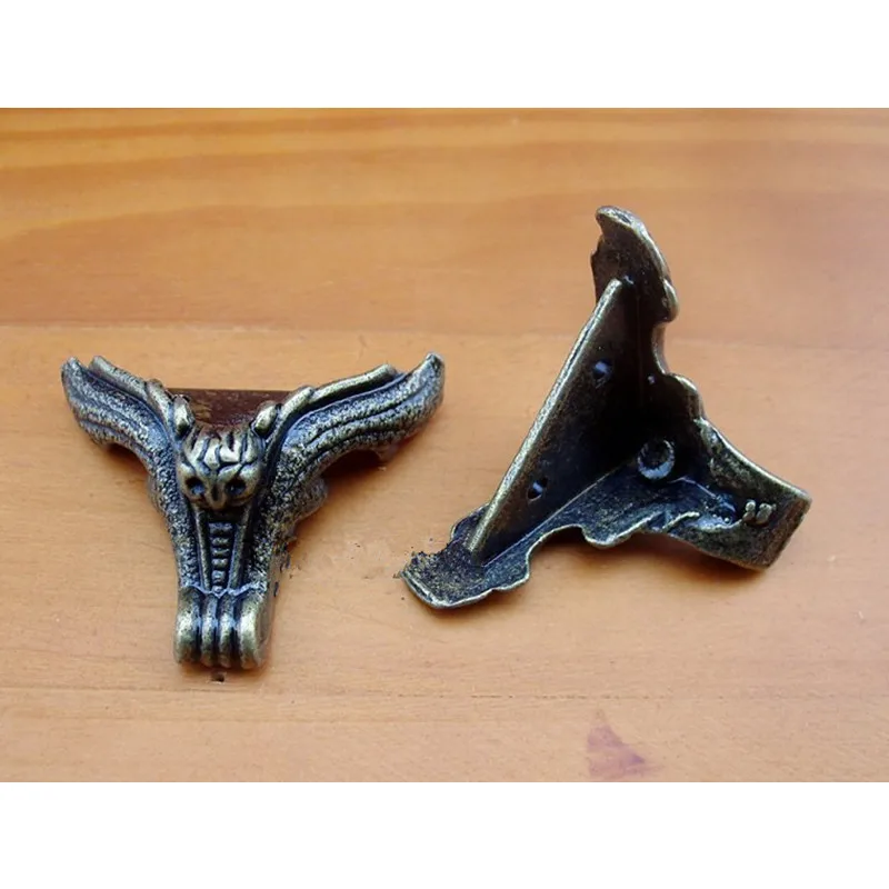 Zinc-Alloy-Tiger-Footing-Decoration-Legs-Vintage-Wooden-Box-Beast-Feet-Cabinet-Corner-Bronze-Tone-Color