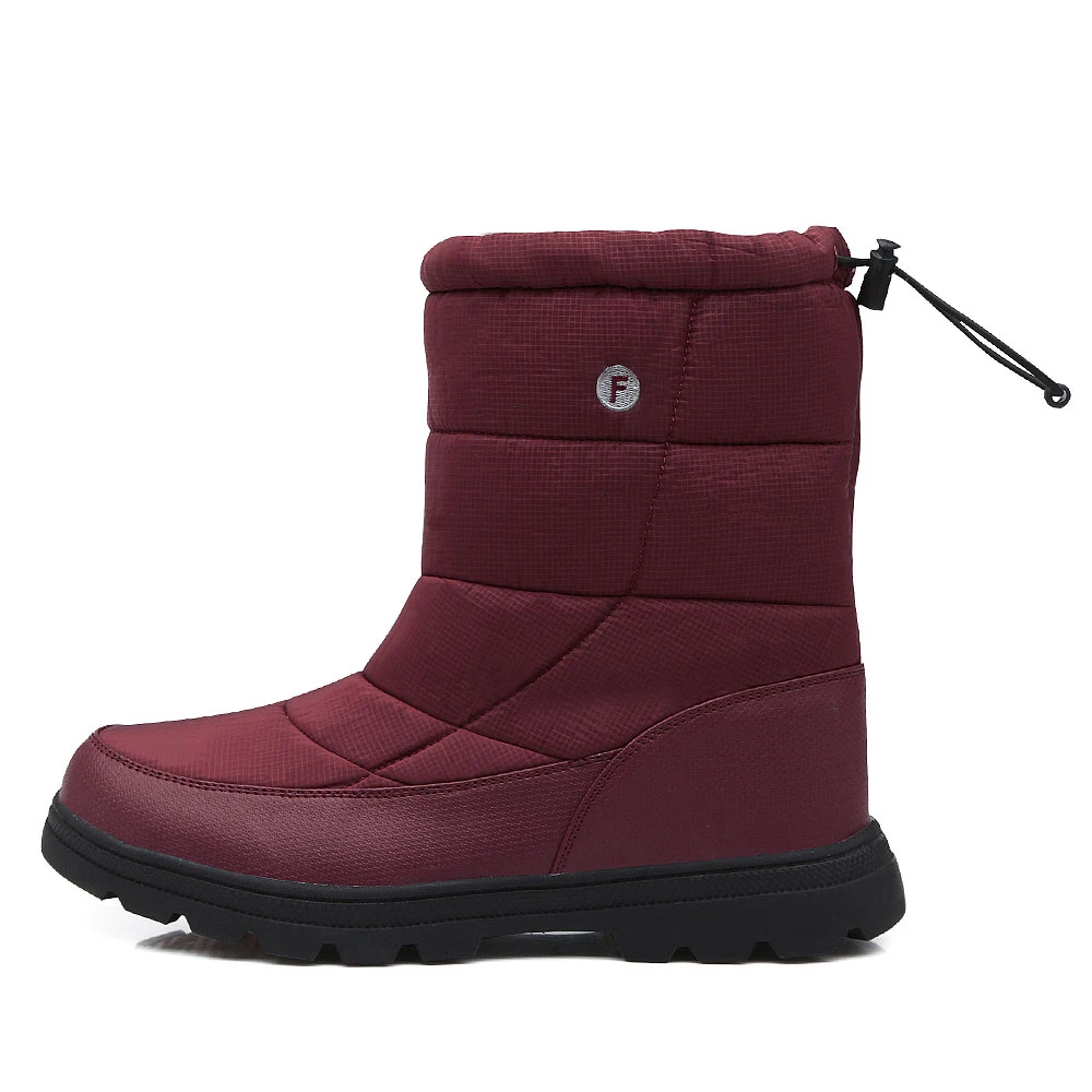 

Men Boots Winter with Fur 2019 Warm Snow Boots Men Winter Work High top Anti-skid anti-snow water Cotton shoes Plus size 46