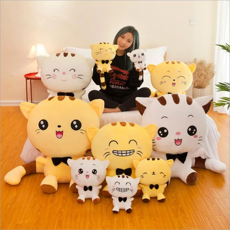 

New Large Size Cute 60cm Big Face Cat Plush Toys Fashion Cartoon Animal Stuffed Dolls Kids Creative Gift Sofa Cushion Pillow