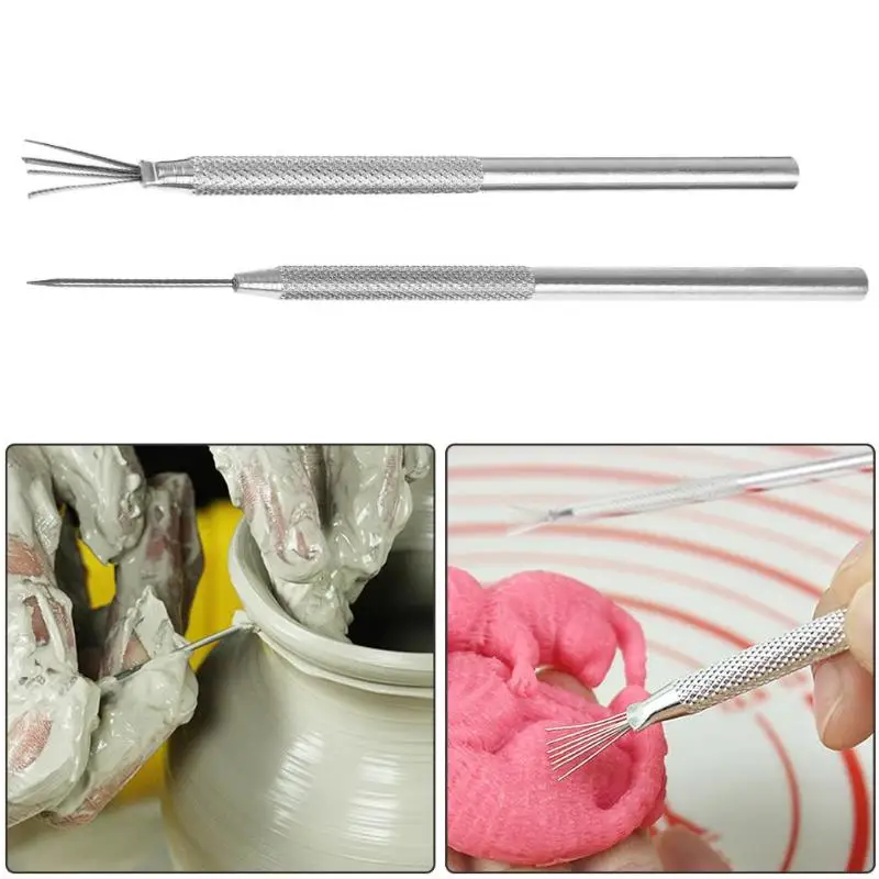 

Ribbon Pro Pin Needle Detail Tool for Polymer Clay Modeling Sculpture Pottery Carving Tools Strong Pottery Pin Tool