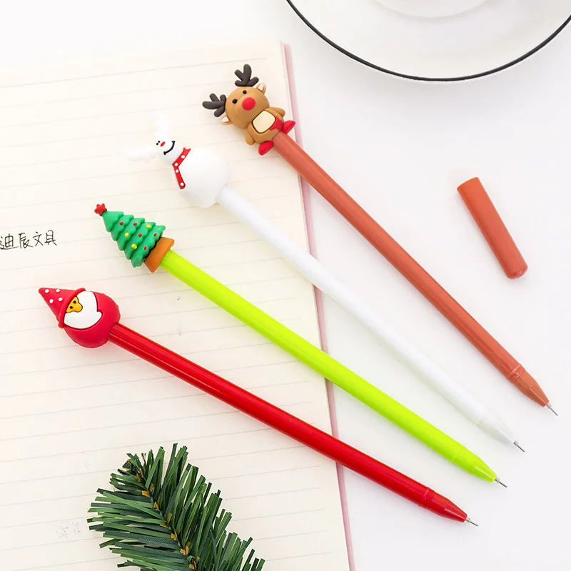 1 шт., милая Рождественская серия, нейтральная ручка, креативная ручка для студентов, черная ручка для рождества, гелевая ручка, милая, стационарная