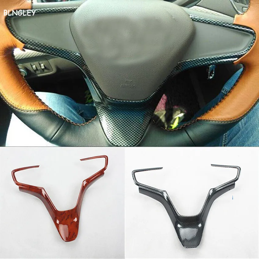 

1pc ABS carbon fiber grain or wooden grain steering wheel decoration cover for 2014-2016 Chevrolet Chevy Cruze