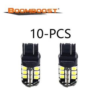 

10Pcs Reverse Turn signal LED bulb Canbu White Car Lamp DC12V Reversing Light Error Free Wedge Lamp 27SMD 5050 27 SMD
