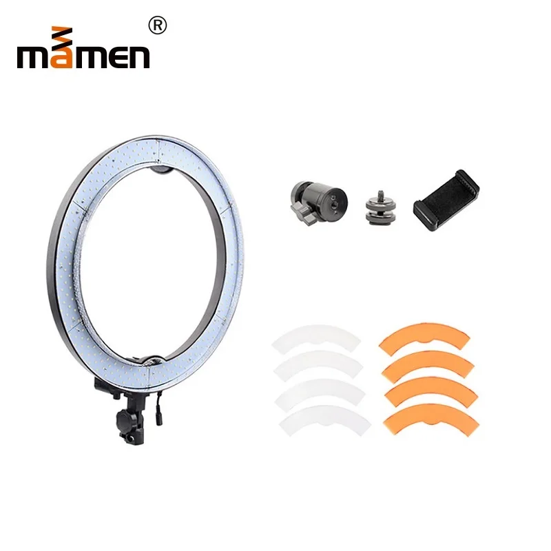 

Mamen Ring Light 55W 4800LM 5500K 240pcs LED SMD Camera Photography Lighting Camera Video Photo LED Light Makeup Light 100-240V