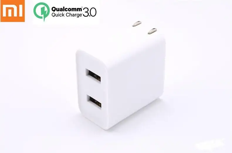Оригинальное зарядное устройство Xiaomi USB 2 порта Quick Charge QC3.0 18-20 Вт дорожное зарядное устройство