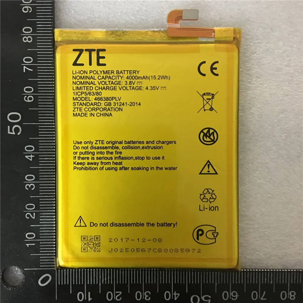 

100% Original 3.8V 4000mAh 466380PLV For ZTE Blade A610 A610C A610T BA610C BA610T Battery