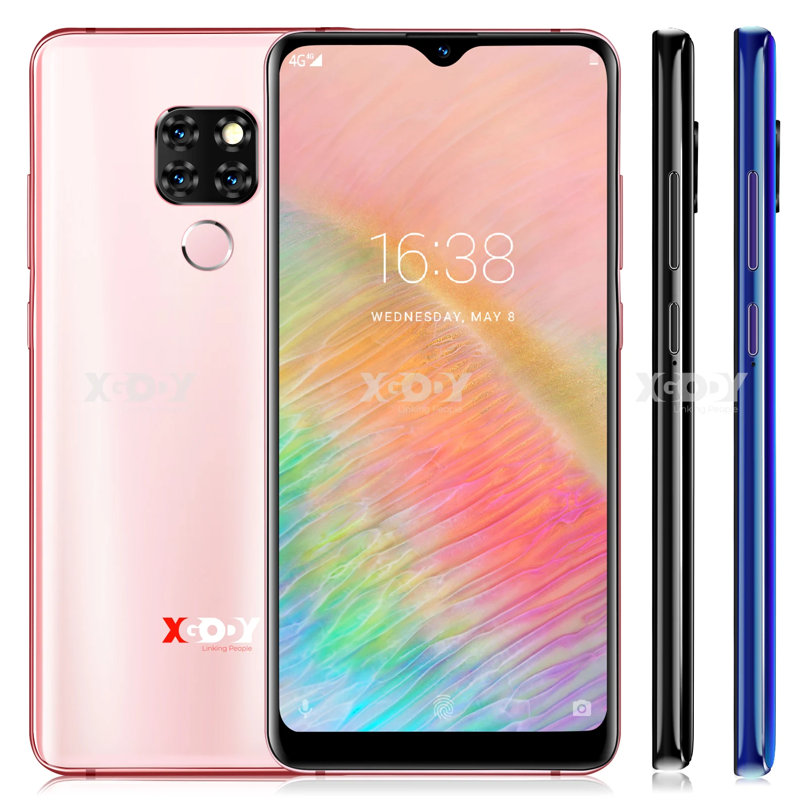  Xgody Smartphone Quad Core Android 9.0 3500mAh Cellphone 2GB+16GB 6.26 inch 19:9 Screen Dual Camera