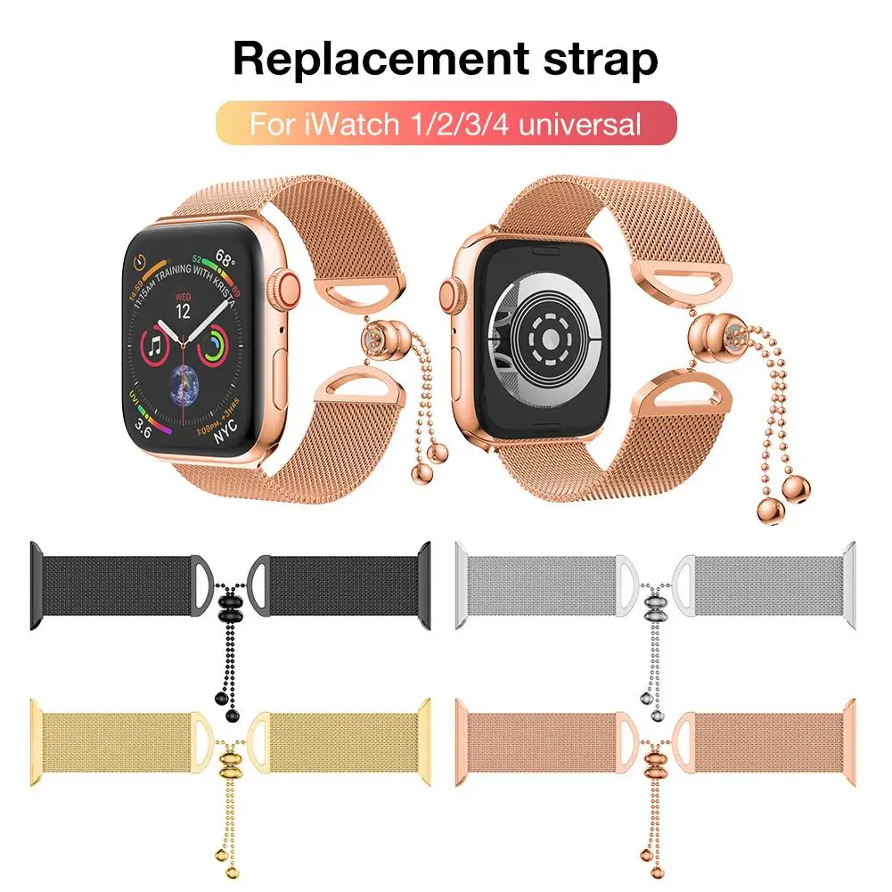 

Bracelet Watchband for iWatch 1 2 3 4 Adjustable Stainless Steel Replacement Watch Strap for Women Girl