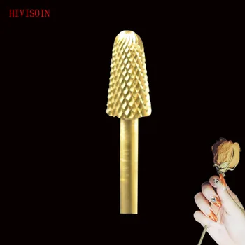 

HIVISOIN-15pcs- Carbide Nail Drill Bit -Safety Bit -(60090020)-Gold